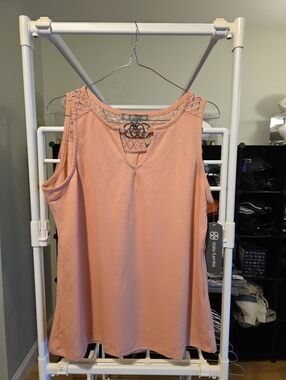 Womens Pink Sleeveless Top Blouse